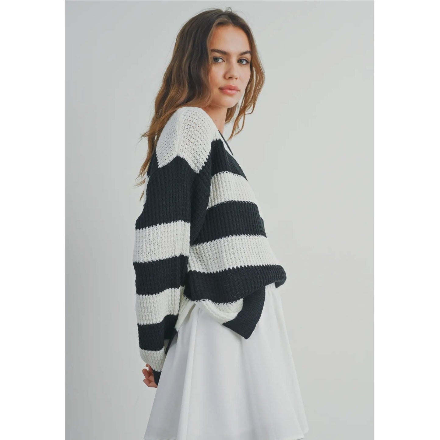 Classic Black & White Striped Sweater