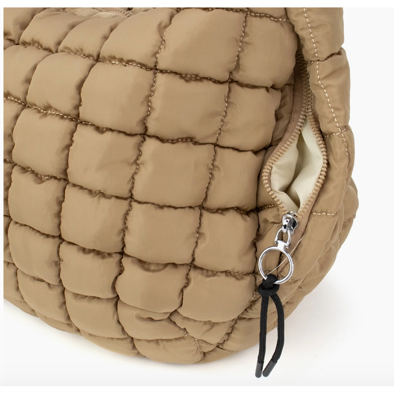 Puffer Hobo Tote- Chocolate