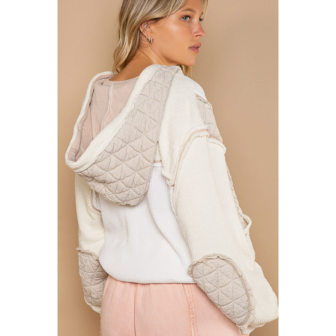 Cozy Patchwork Quilted Hoodie