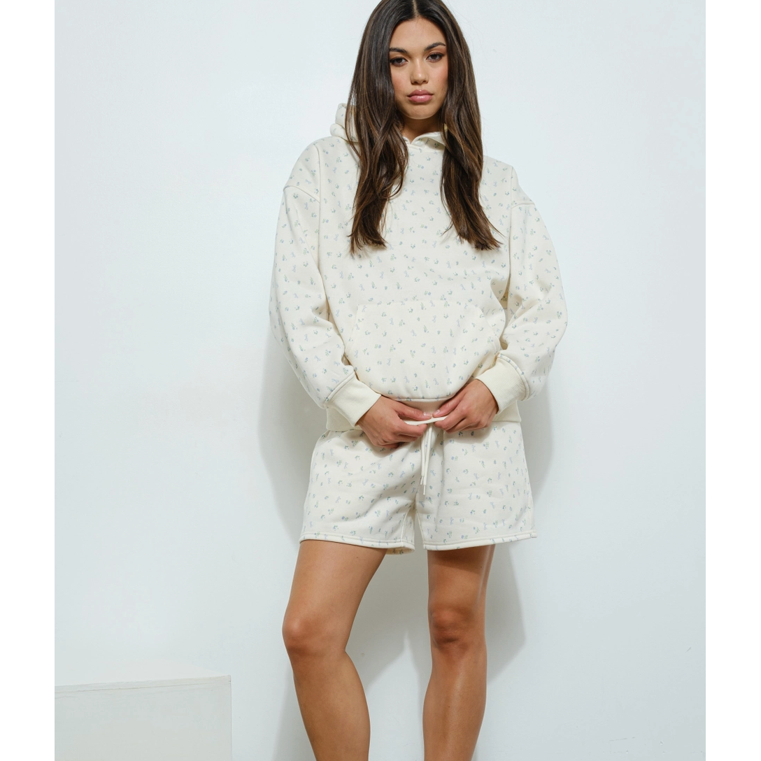 Floral Bow Print Hoodie