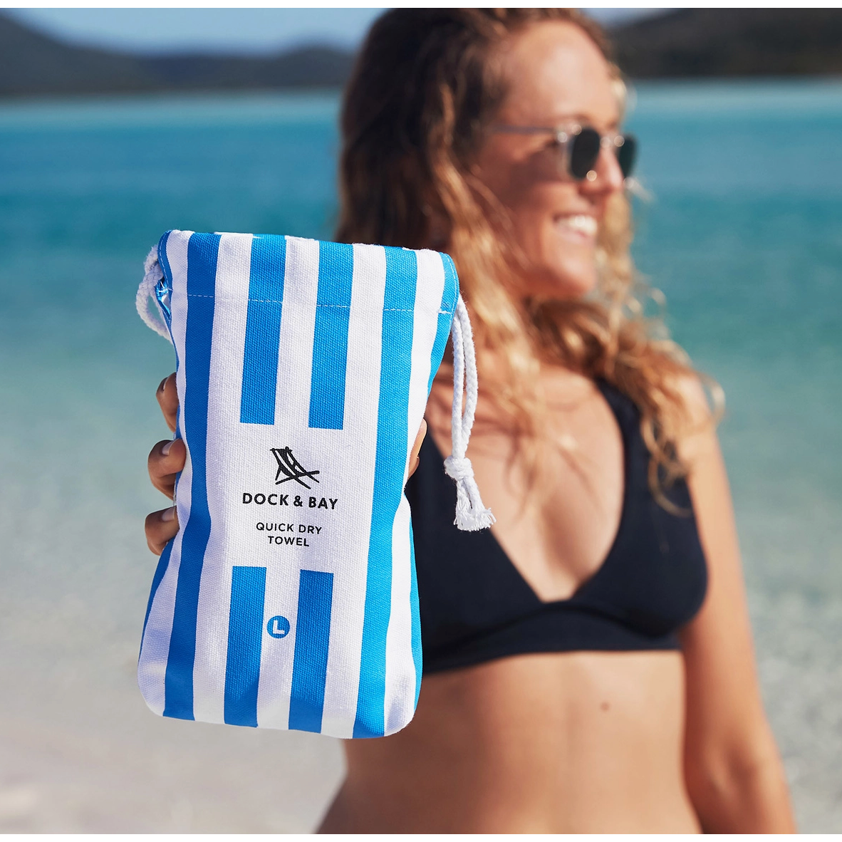 Dock & Bay Quick Dry Beach Towels- Bondi Blue Stripe