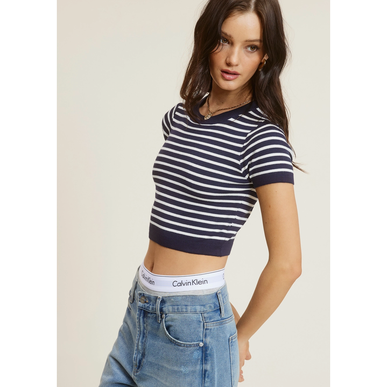 Striped Knit Crop