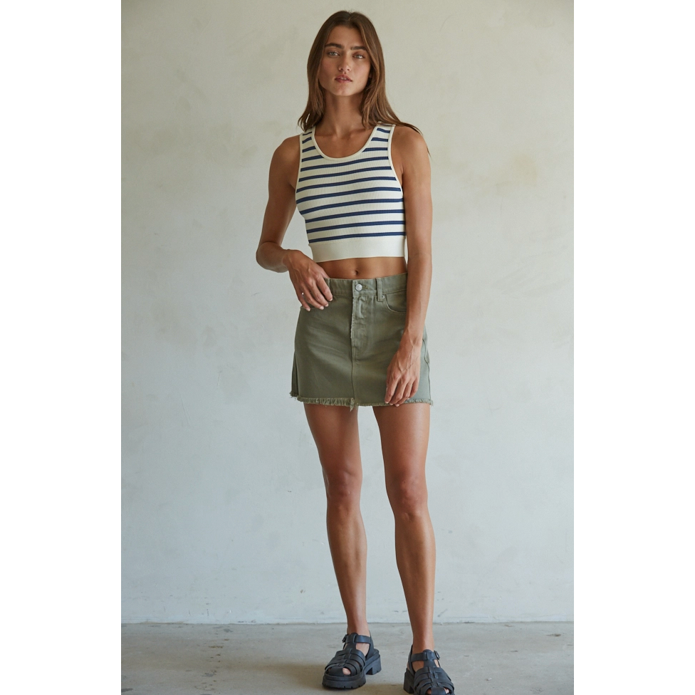 Striped Ribbed Crop Top