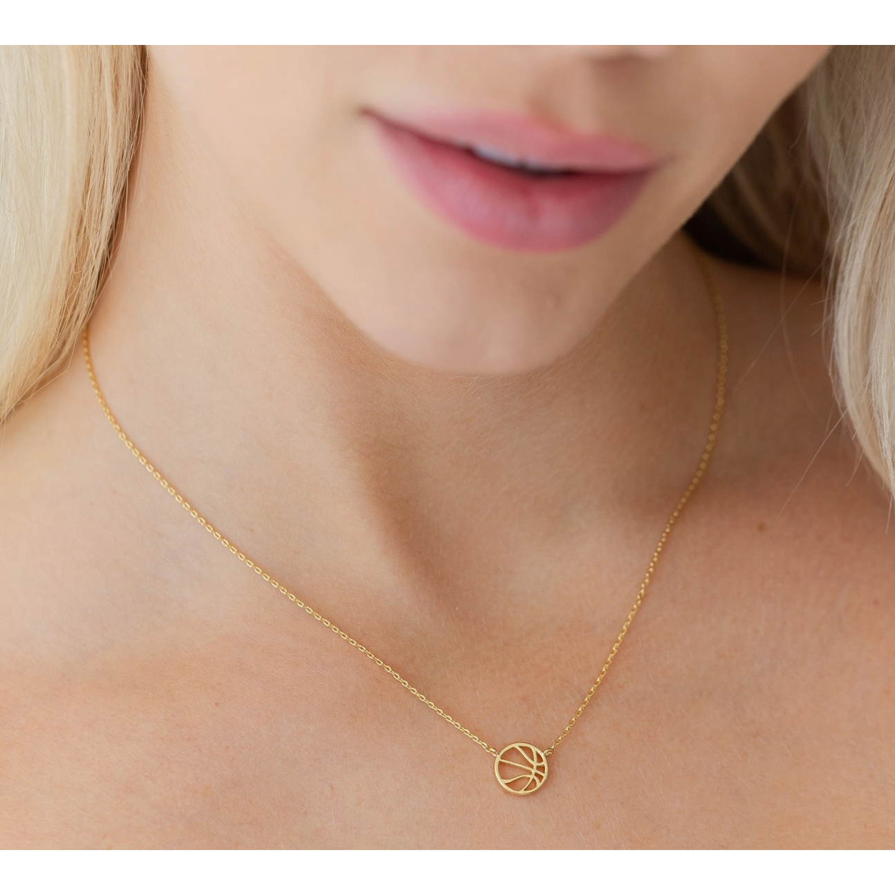 Basketball Petite Sports Necklace