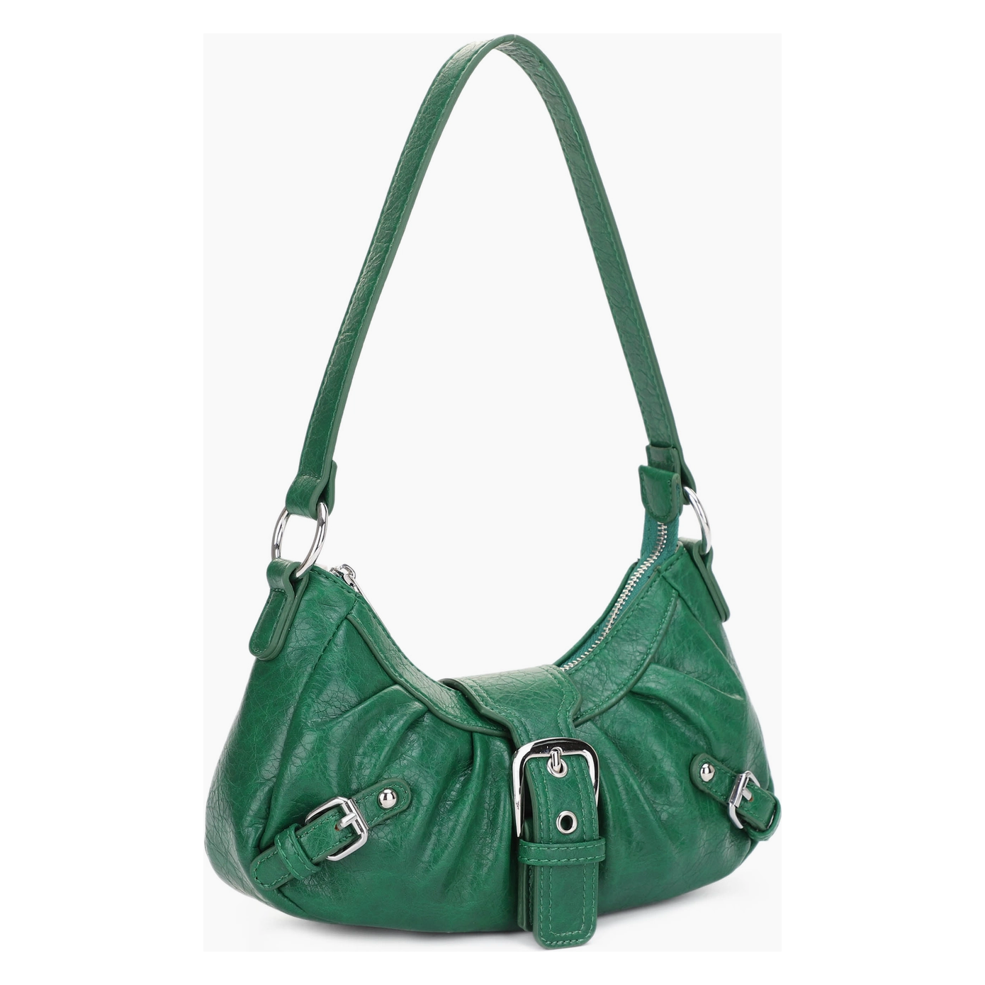 Grunge Buckle Baguette Shoulder Bag