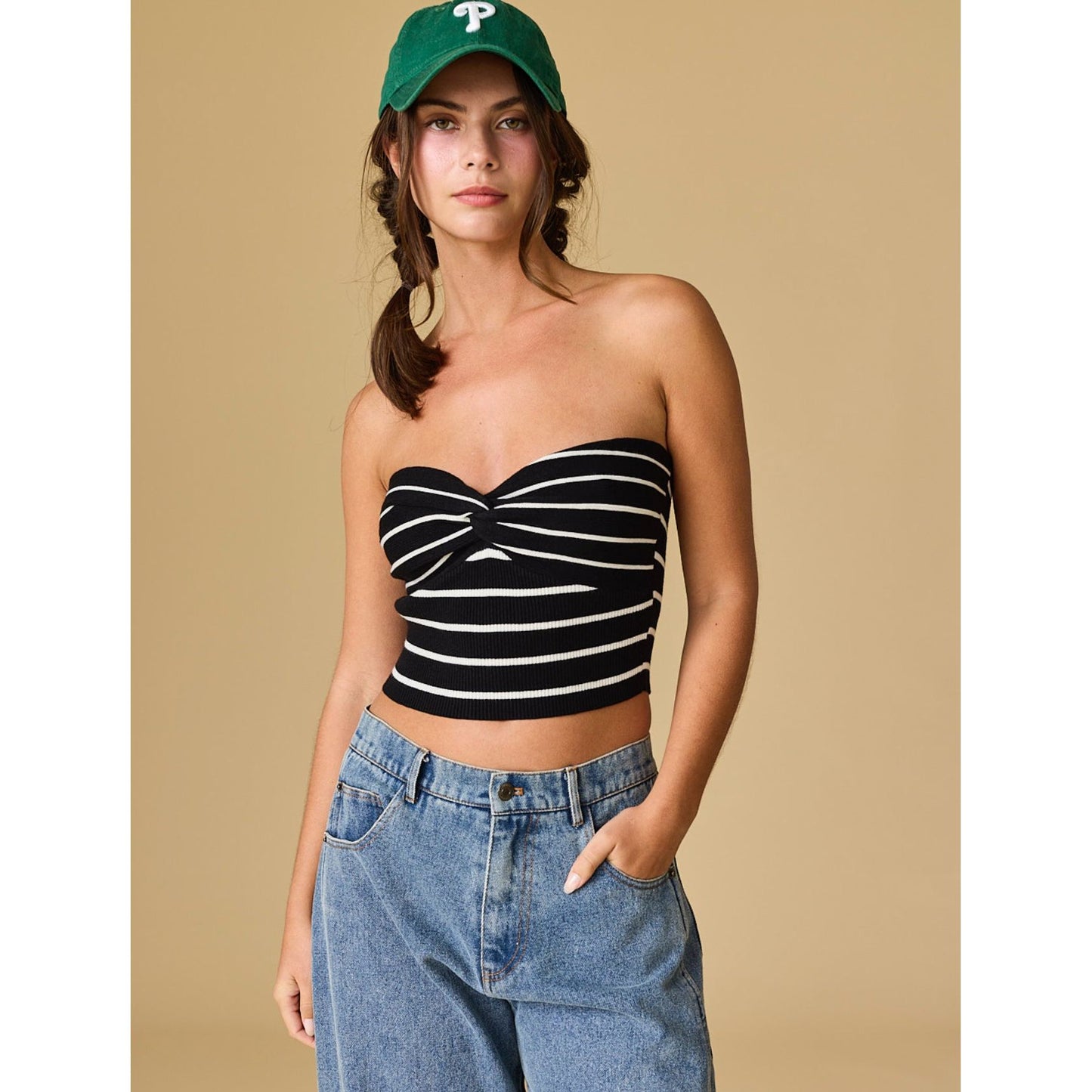 Mia Front Twist Strapless Top