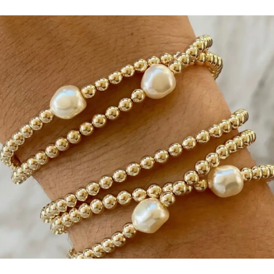 Single Pearl Beaded Bracelet