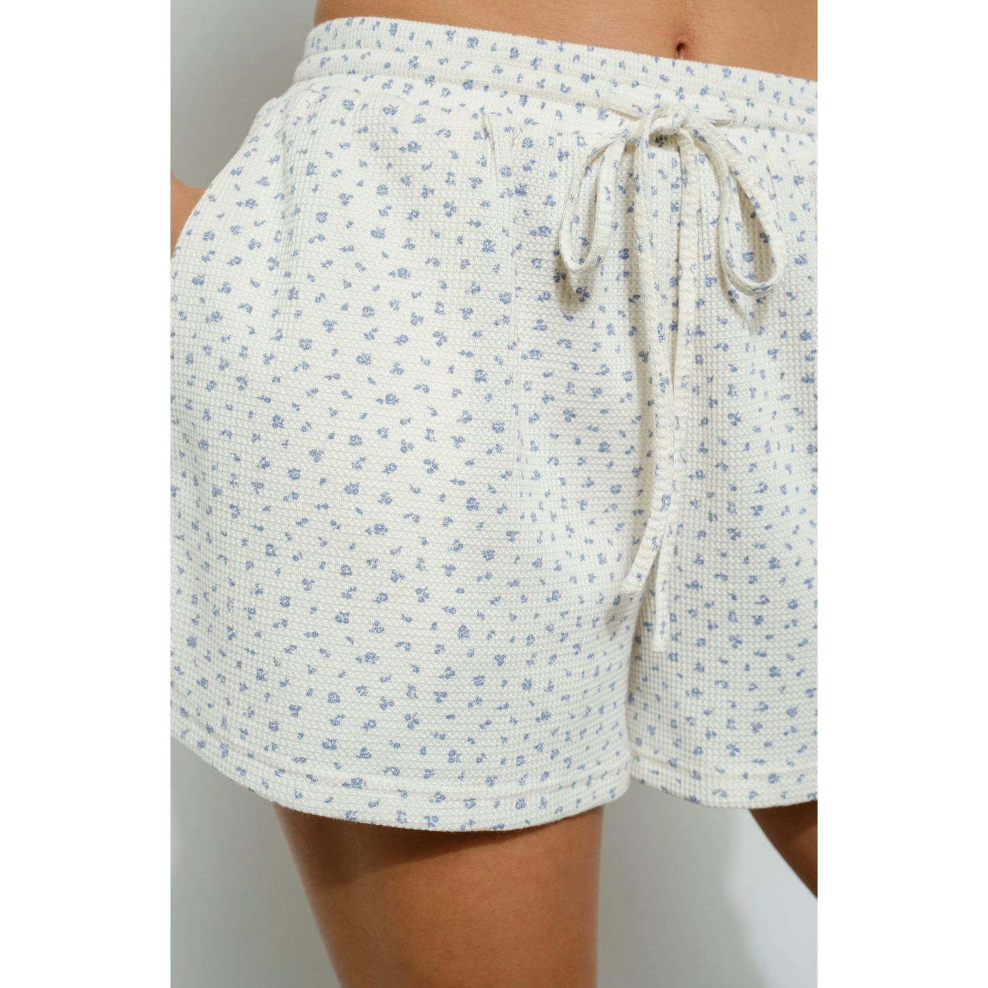 Ditsy Waffle Print Shorts