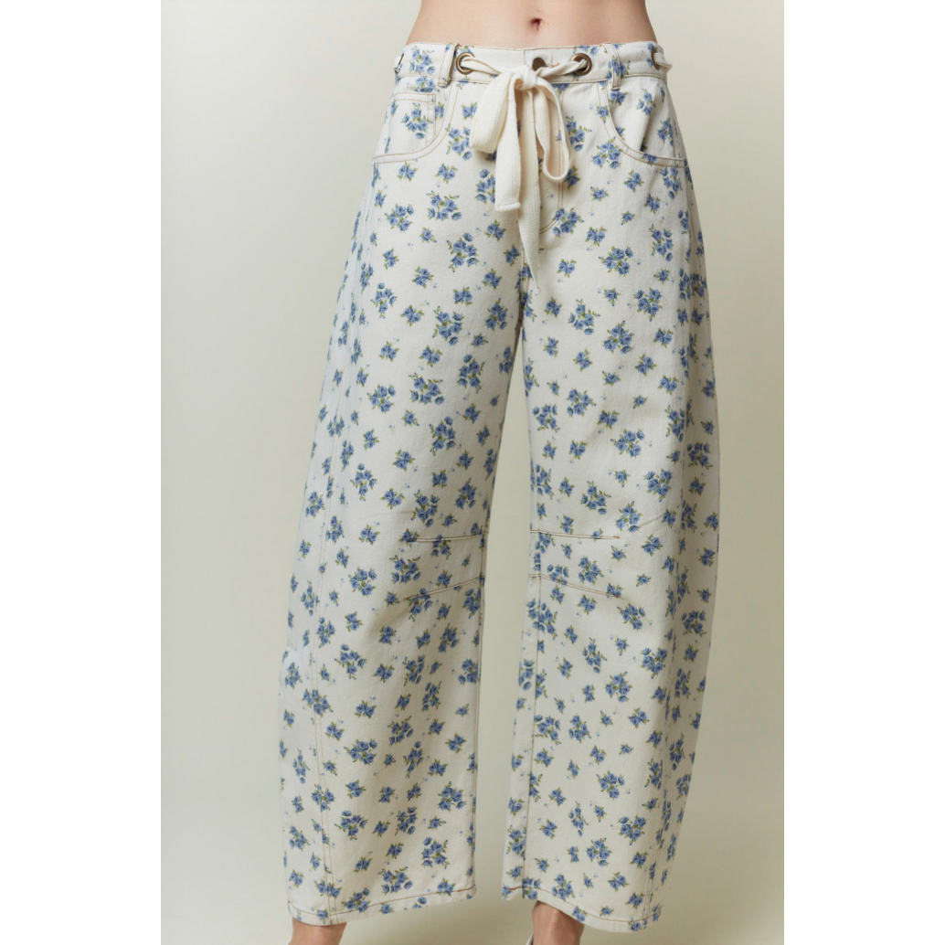 Floral Barrel Jeans