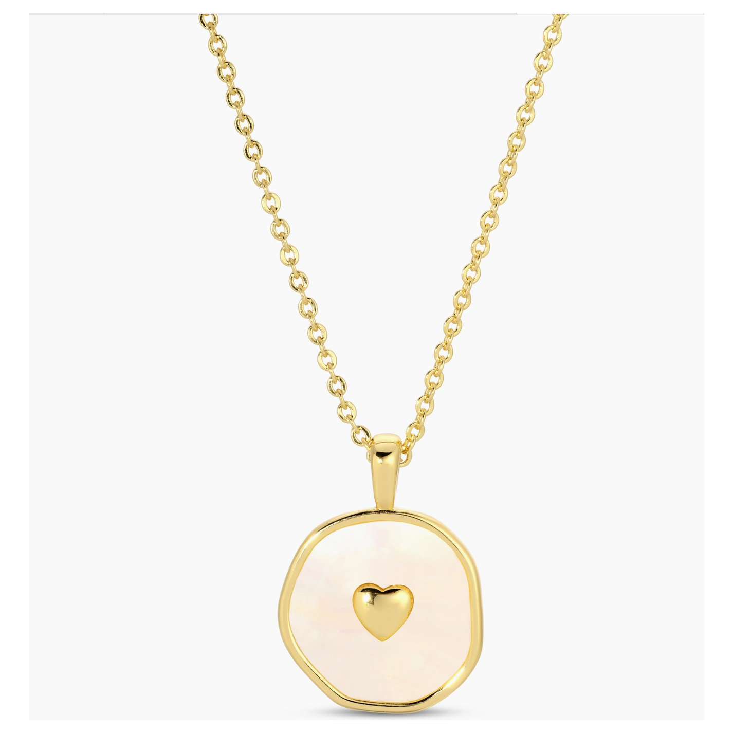 Shell with Heart Pendant Necklace