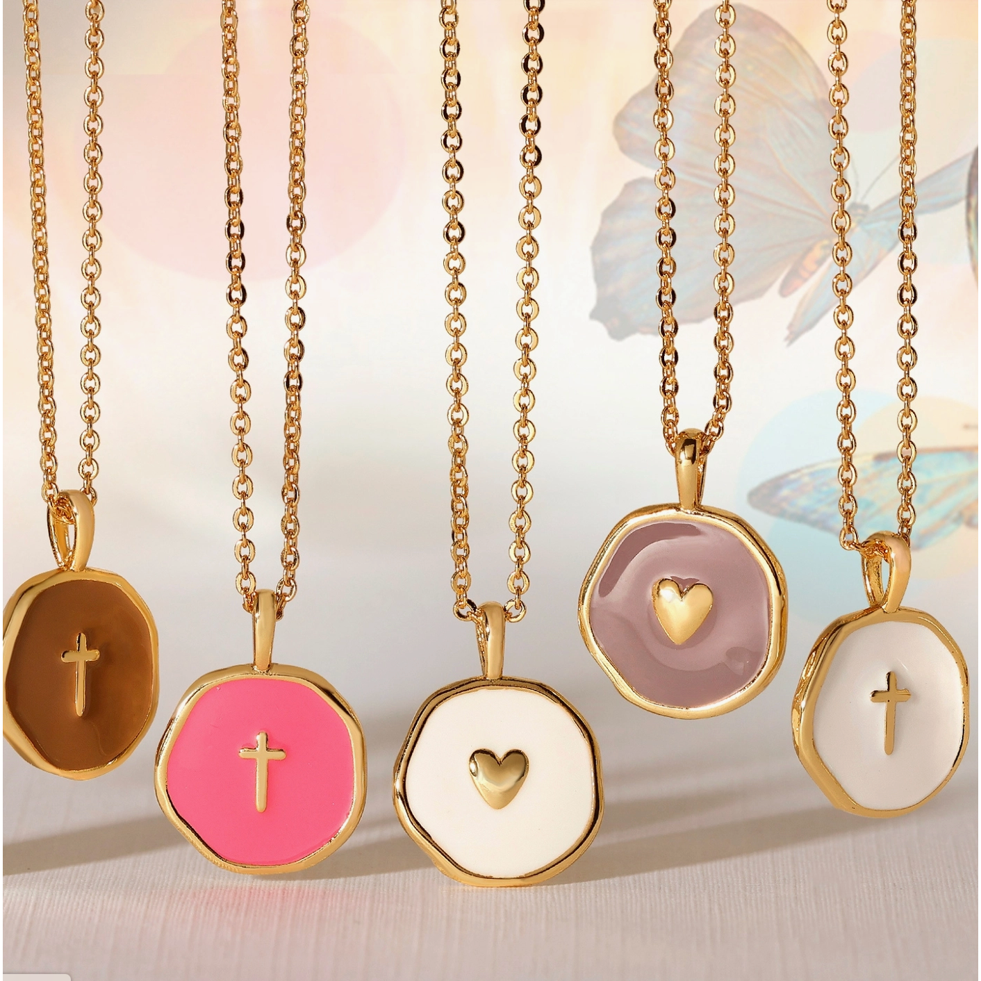Tiny Cross Pendant Necklace