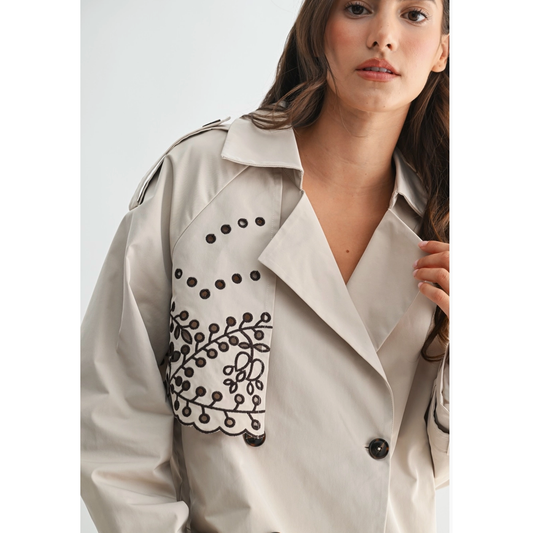 Embroidered Trench Jacket