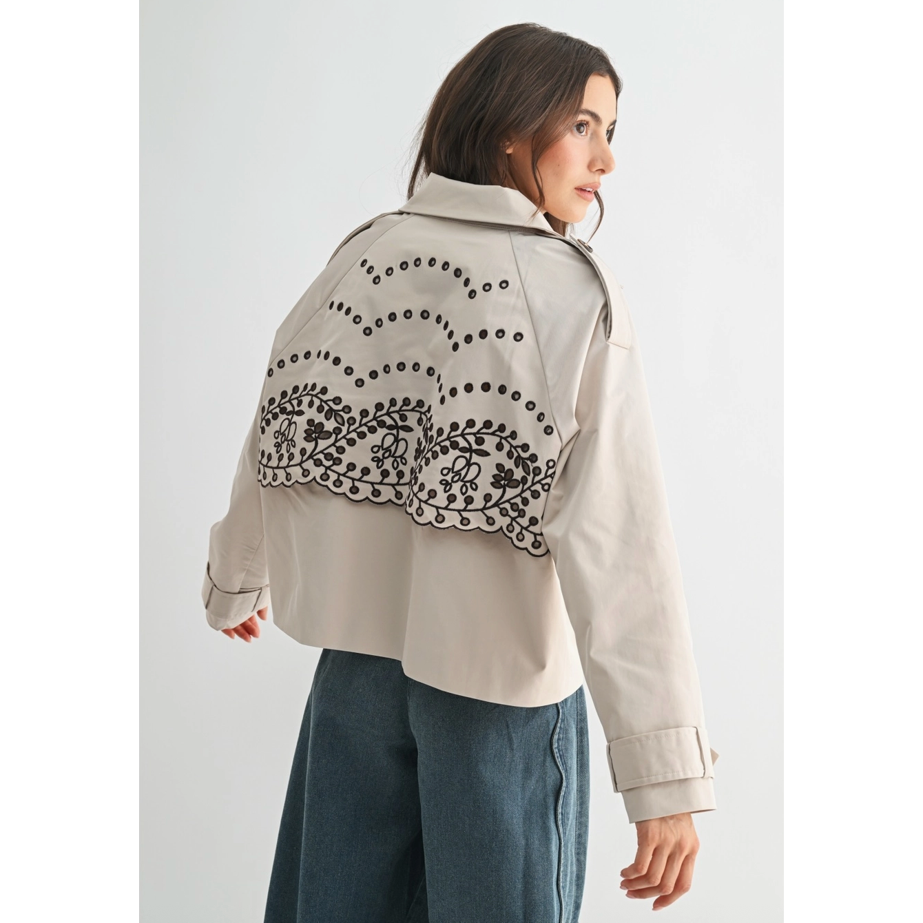 Embroidered Trench Jacket