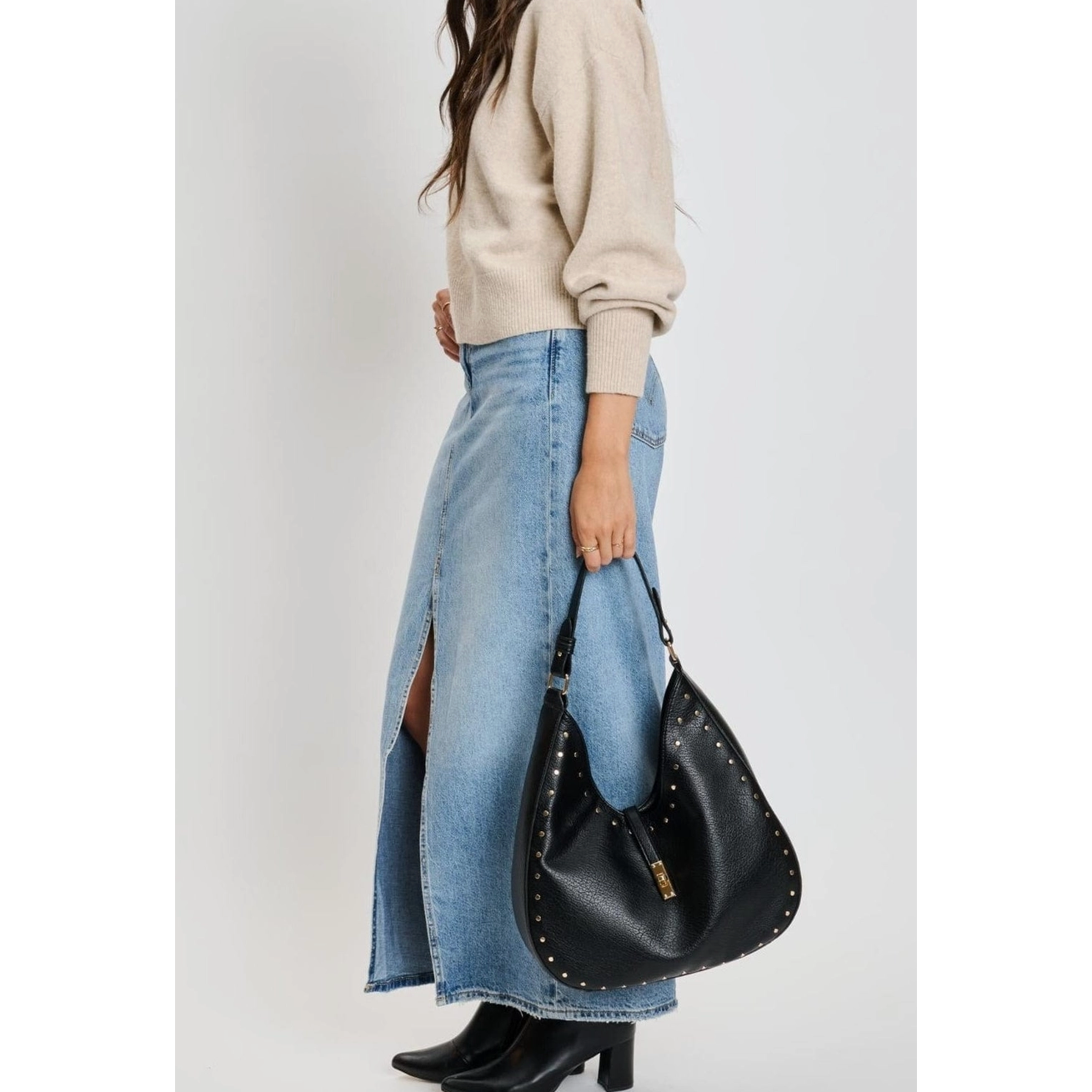 Olivia Studded Hobo Bag