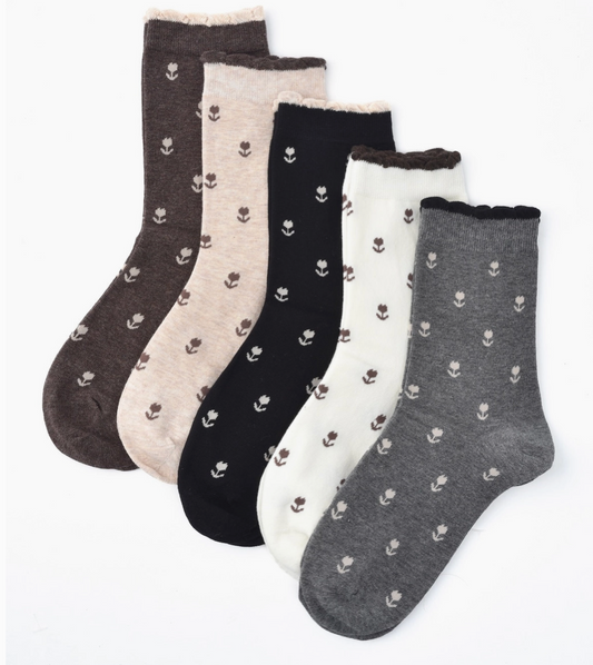 Floral Lace Trim Socks