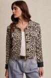 Leopard Knit Button Up Jacket