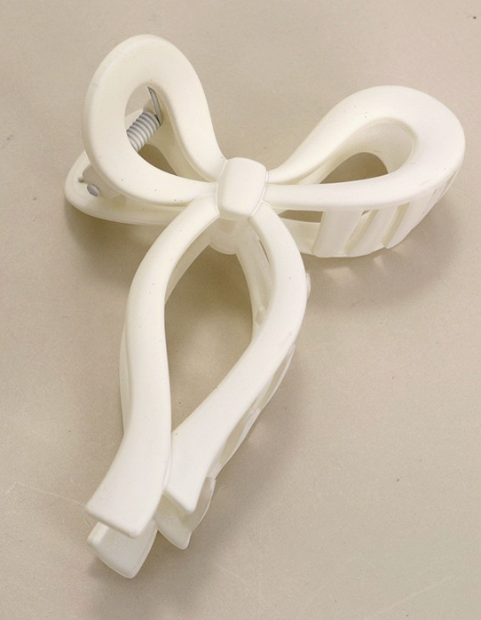 Matte White Bow Clip