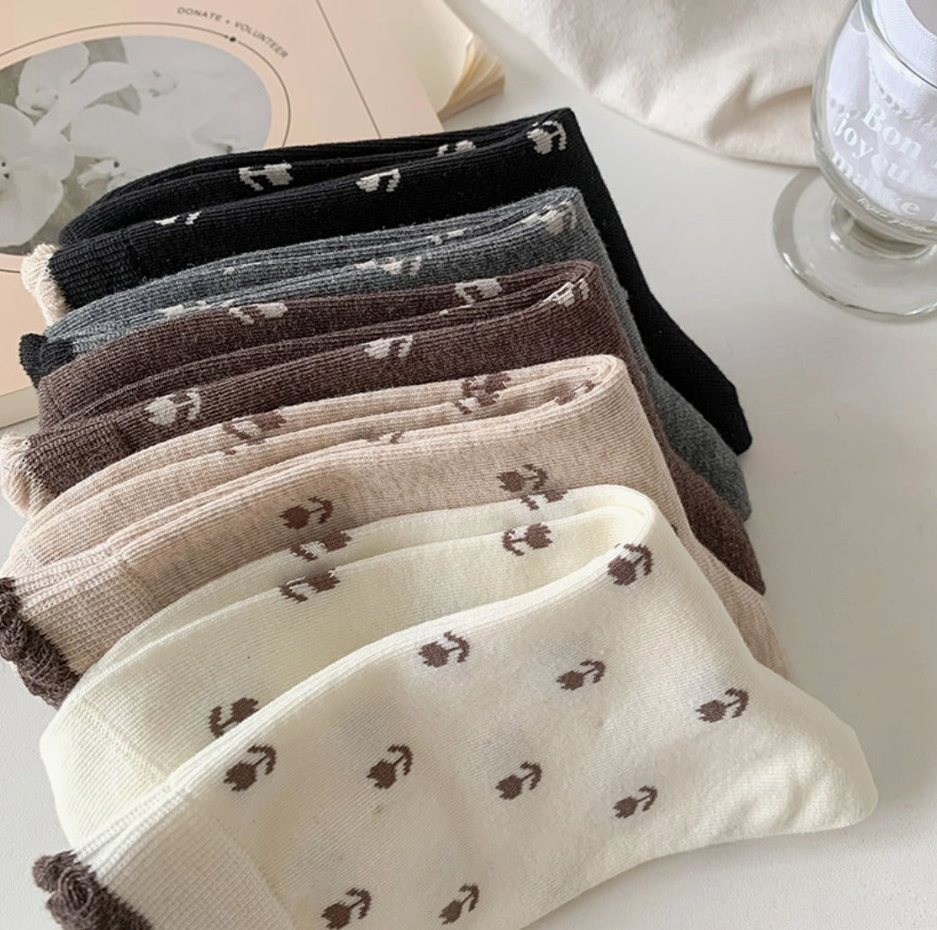 Floral Lace Trim Socks